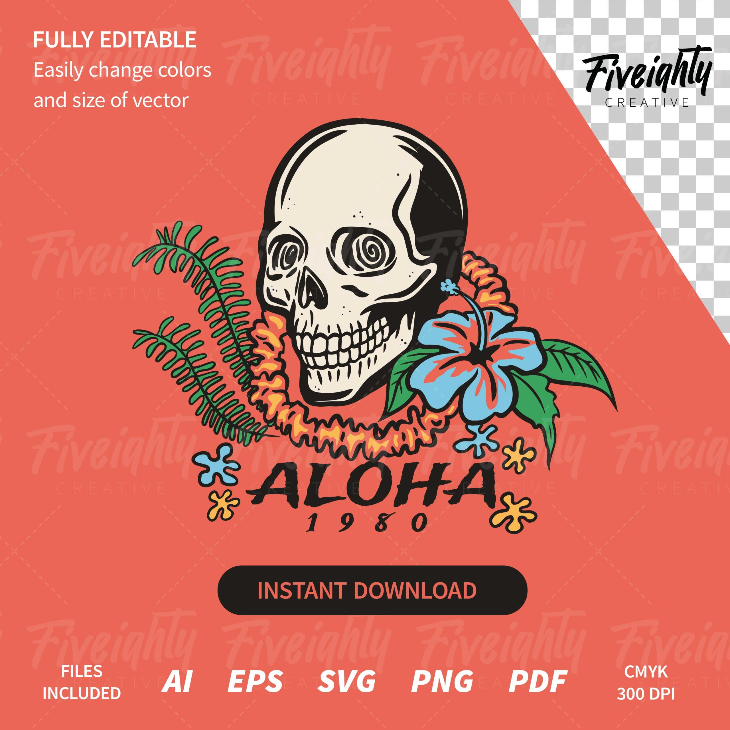 The Island Life – Aloha 1980 Vector Art