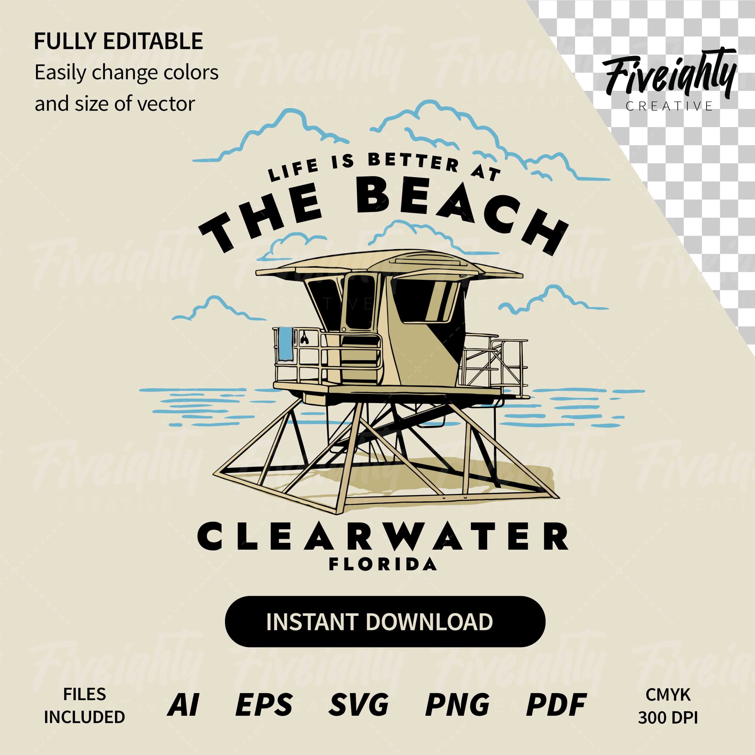 The Coastal Life – Life Is Better At The Beach Vector Art