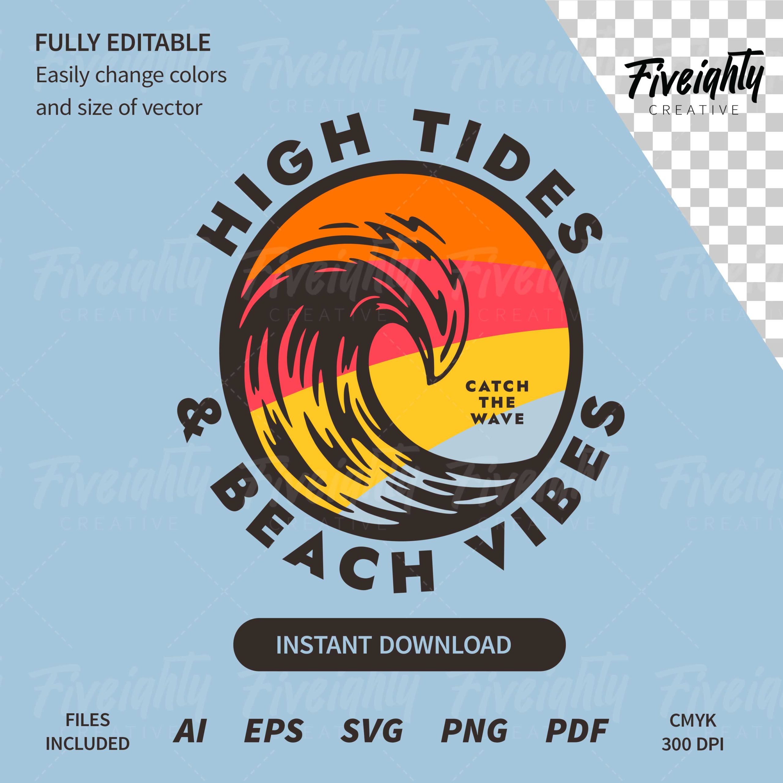 The Coastal Life – High Tides & Beach Vibes Vector Art