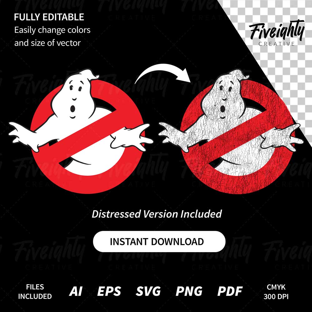 80s – Ghostbusters No Ghost Sign Vector Art