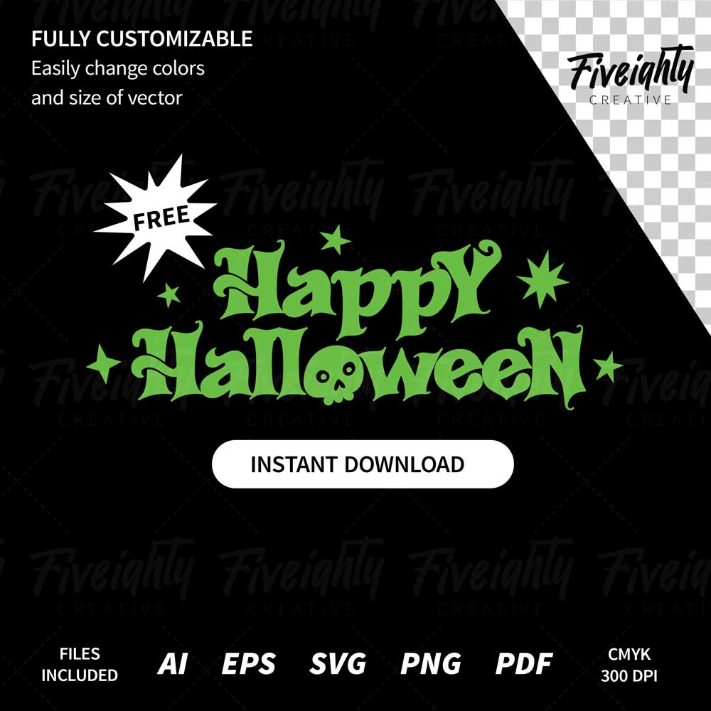 Freebie – Happy Halloween Vector Art