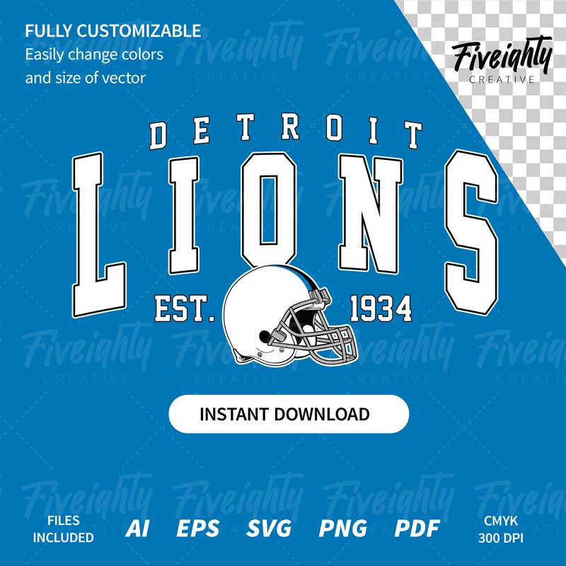 NFL – Detroit Lions Throwback Vector Art